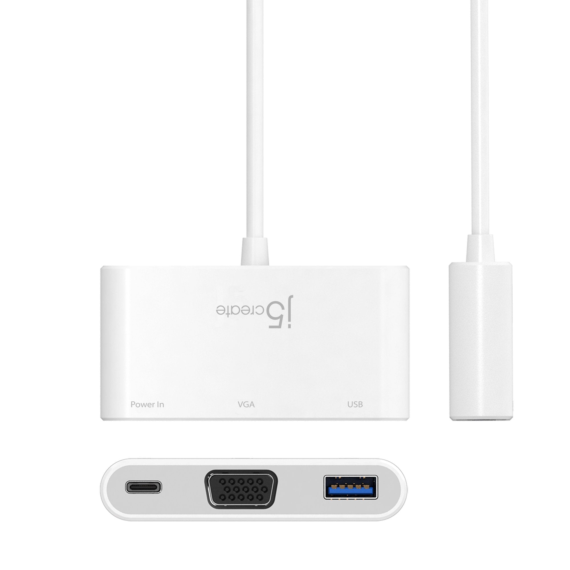 USB C to VGA Adapter with USB 3.0 Hub & 100W Power Delivery - 4K Video Output for Laptop, MacBook, Chromebook - Home Office & Conference Room Setup