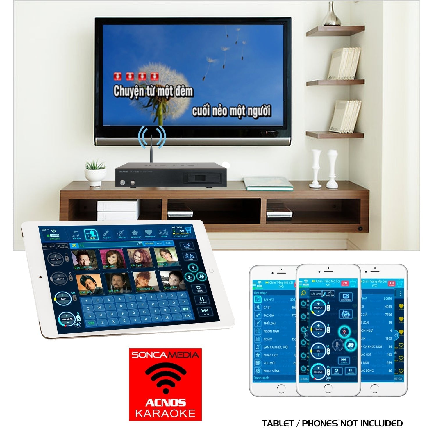 ACNOS SK9018PLUS Vietnamese Karaoke System with 3TB Hard Drive, 60,000 Songs, WiFi & YouTube Support - Perfect for Home Parties, Family Gatherings & Entertainment