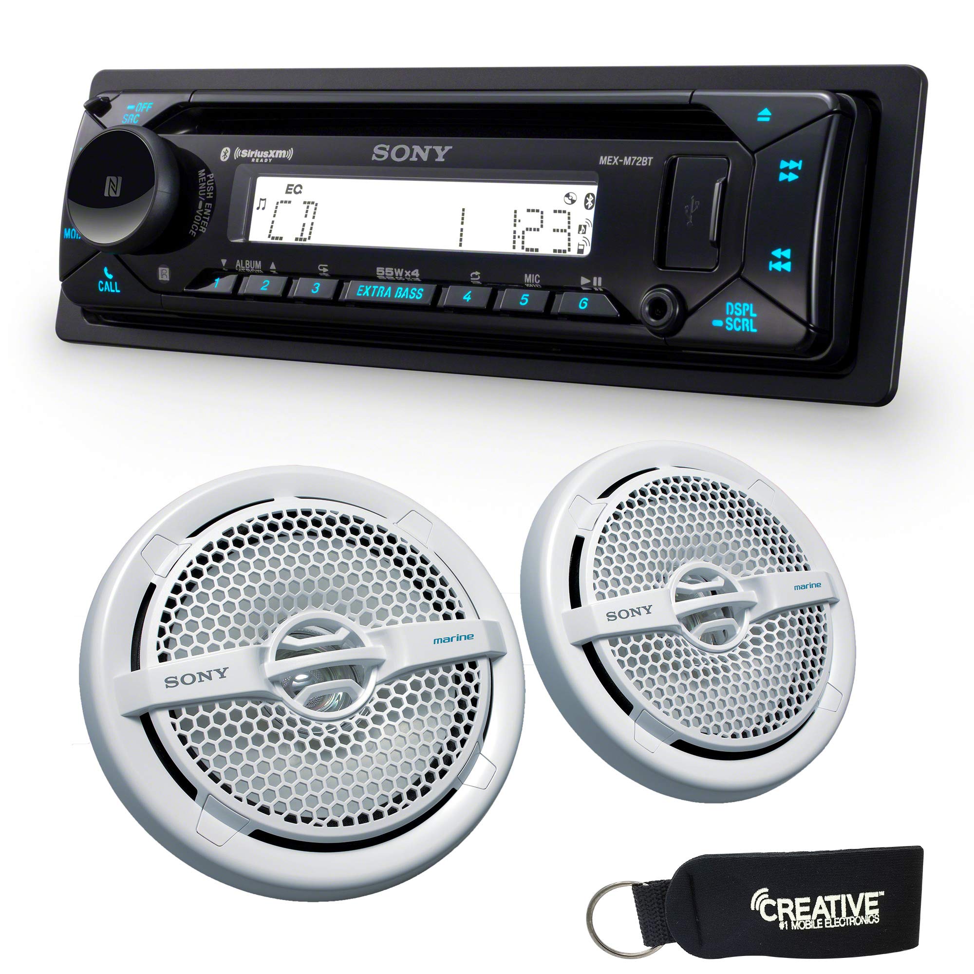 Sony MEX-M72BT Marine Bluetooth CD Receiver with XS-MP1611 6.5