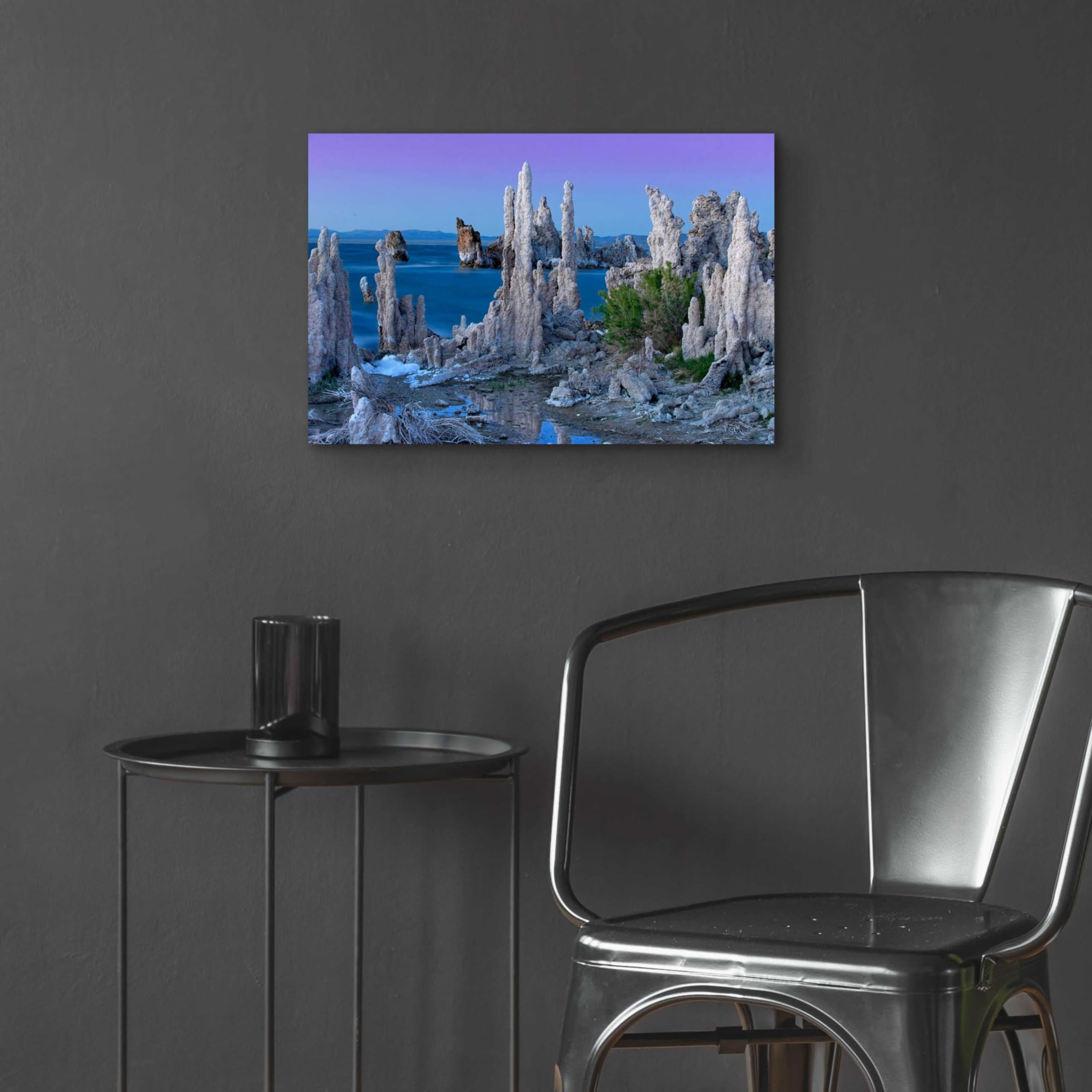 Mike Jones 'Mono Lake Dusk' Acrylic Glass Wall Art - 24x16 Inches Modern Landscape Painting for Living Room, Bedroom & Office Decor