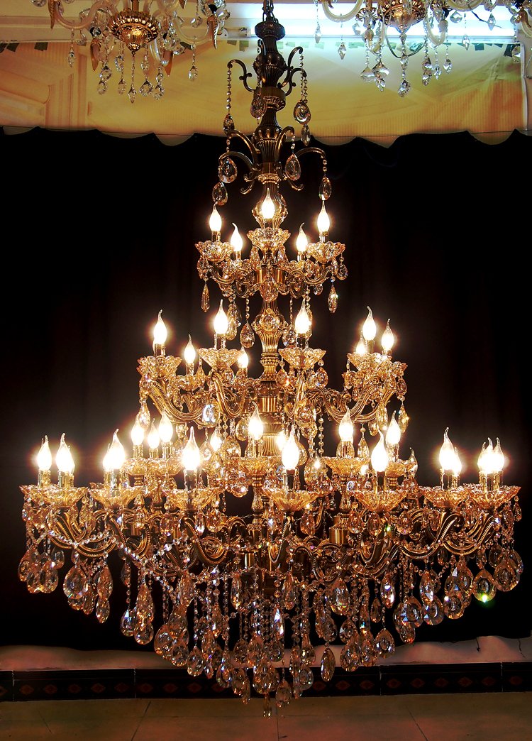 45-Light Crystal Chandelier - Large Island Pendant Light with Zinc Alloy Bronze Finish | Perfect for Dining Room, Foyer, and Luxury Home Decor