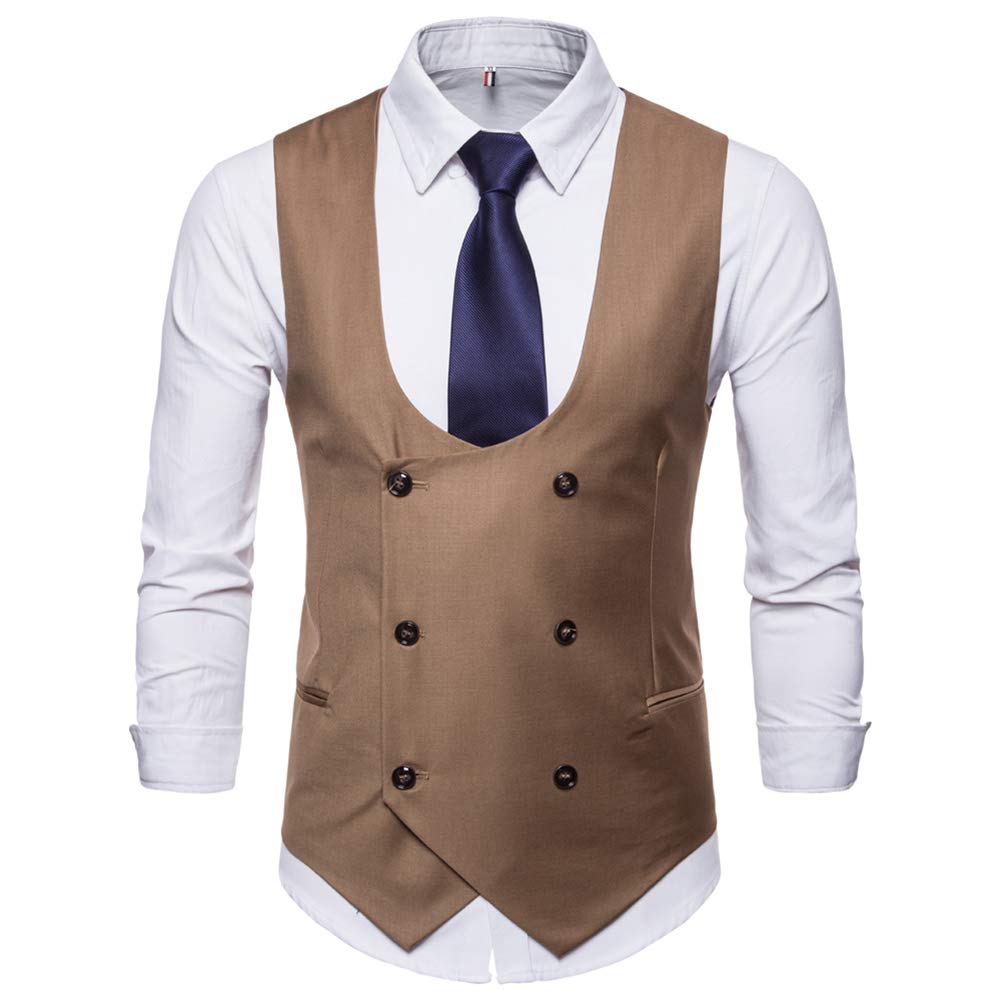 Premium Slim Fit Men's Dress Vest - Formal Button Down Waistcoat for Weddings, Business & Special Occasions