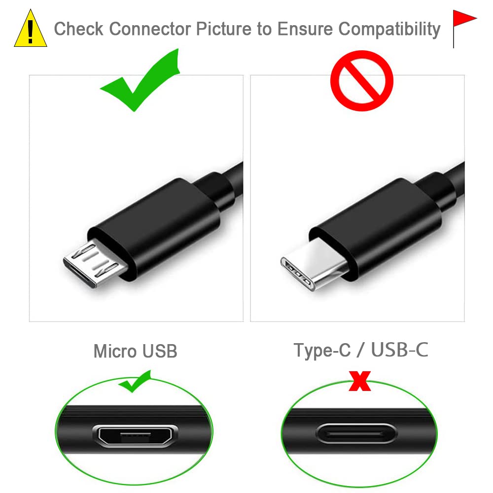 UL Listed 5FT Wall Charger for LeapFrog LeapPad Academy Kids Tablet - Extra Long Micro USB Cable - Perfect for Home, School & Travel Charging