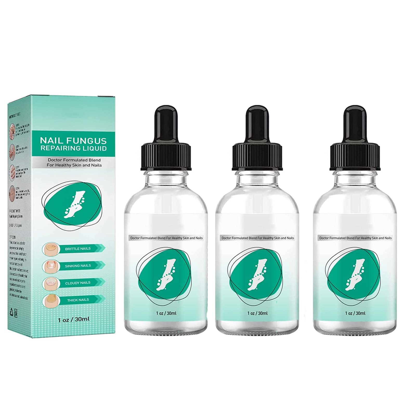 Kerassentials Toenail Fungus Treatment Oil - Natural Nail Care Solution for Fungal Infections (3 Pack) | Effective for Toenail & Fingernail Fungus - Perfect for Daily Foot Care & Nail Health Maintenance