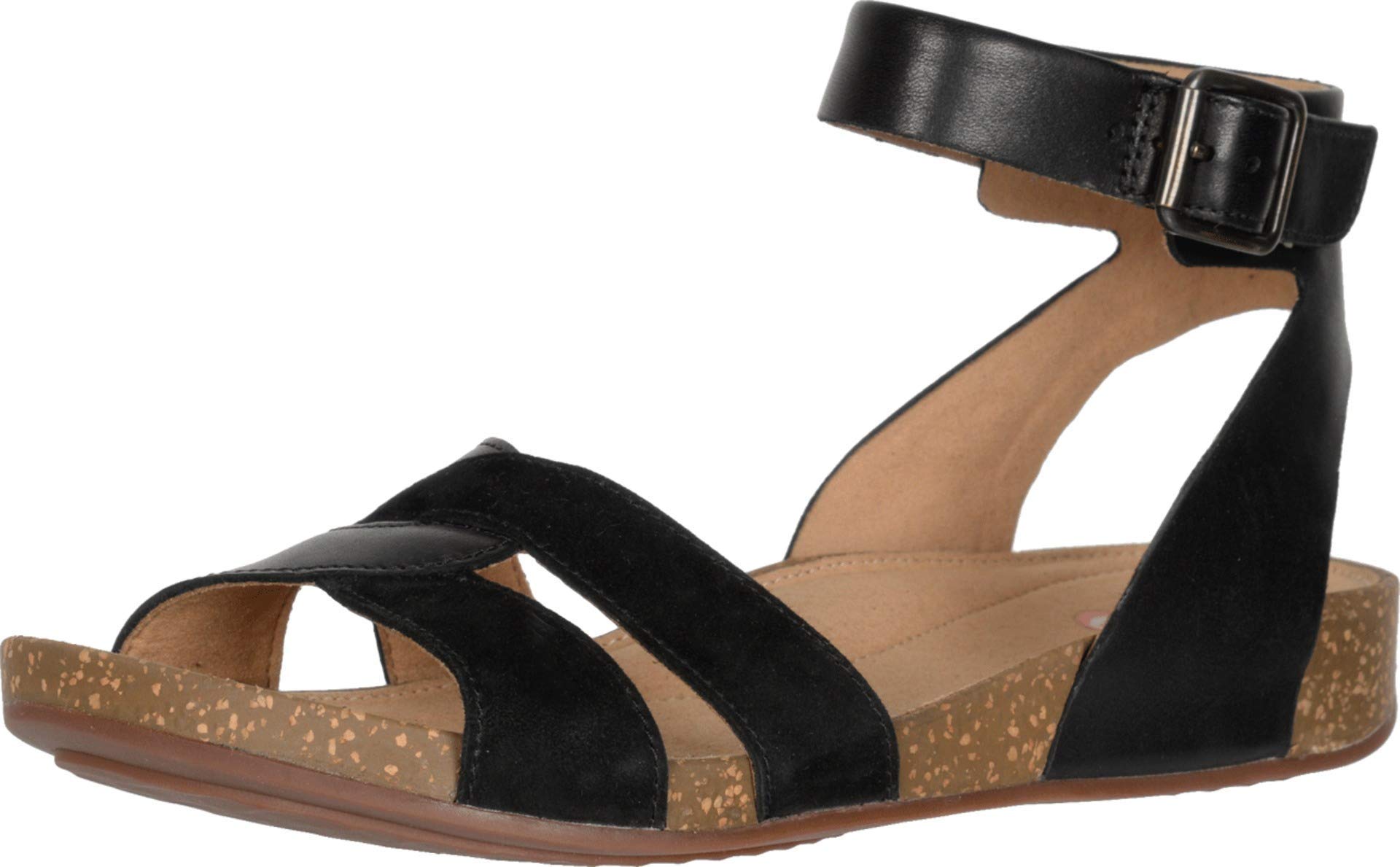 Clarks Women's Comfortable Ankle Strap Sandals - Stylish Summer Casual Shoes for Walking, Travel & Beach Outfits