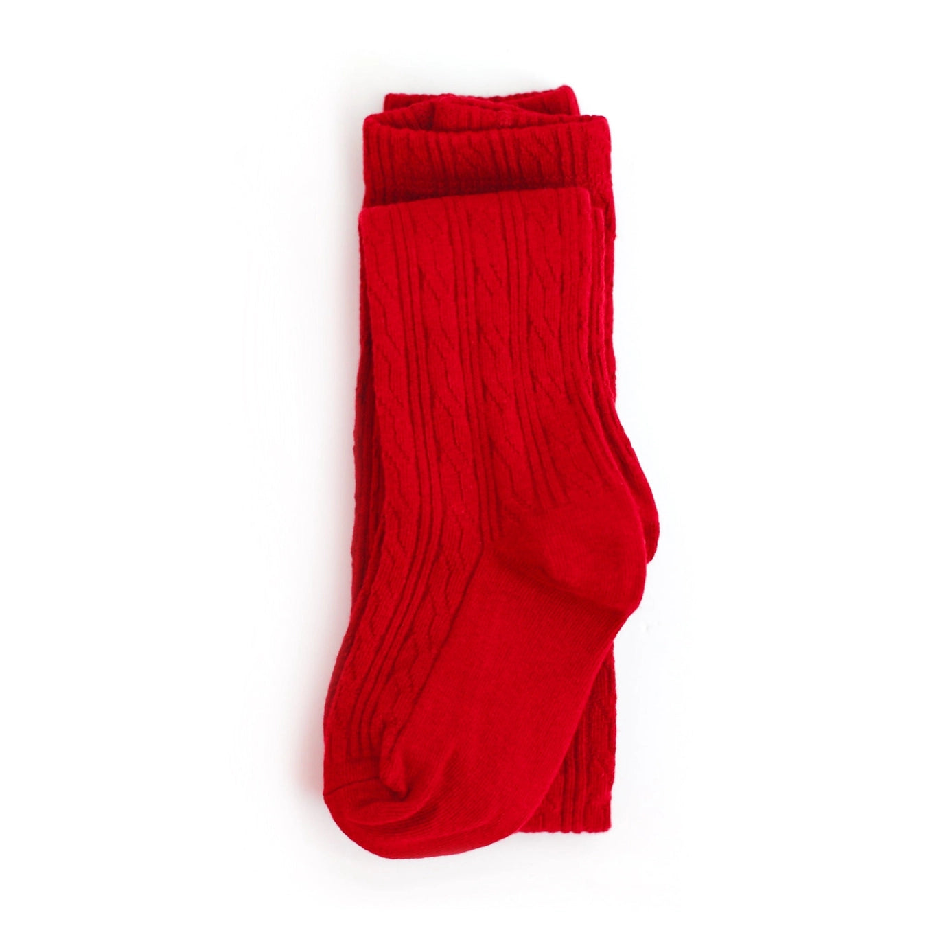 Bright Red Cable Knit Tights - Women's Winter Warm Wool Blend Leggings for Christmas, Cold Weather & Outdoor Activities