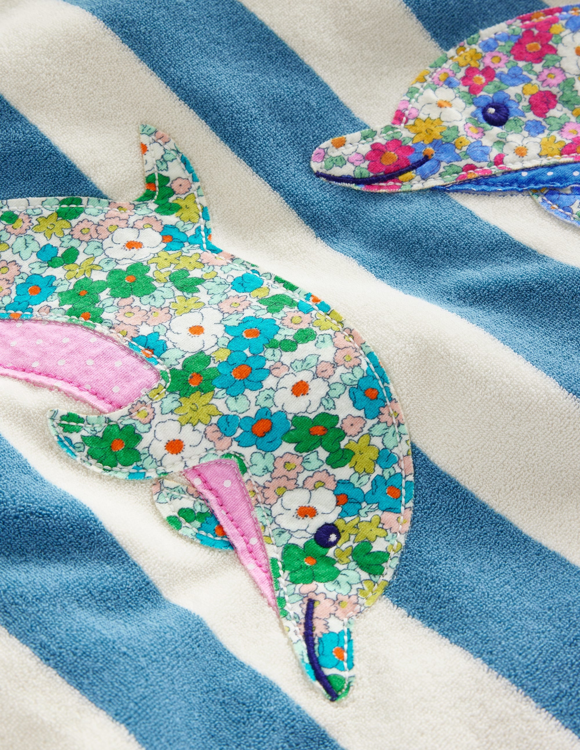 Aqua Blue and Ivory Dolphin Appliqué Towel Throw - Soft and Cozy Beach Towel Blanket for Pool, Beach, and Home Decor