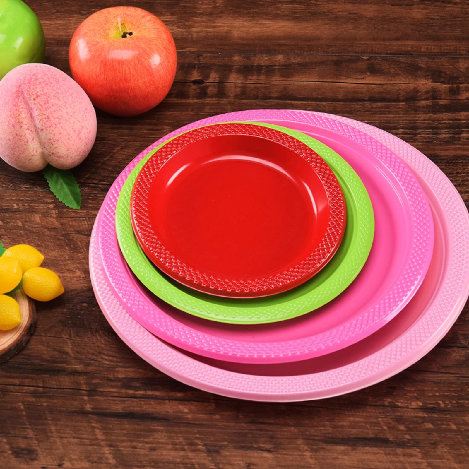 60 Pack 7 Inch Red Disposable Plates for Party - Durable Dinner & Dessert Plates Set, Perfect for Birthday, Retirement, Wedding, BBQ & Holiday Celebrations - Elegant Tableware Supplies for Any Occasion