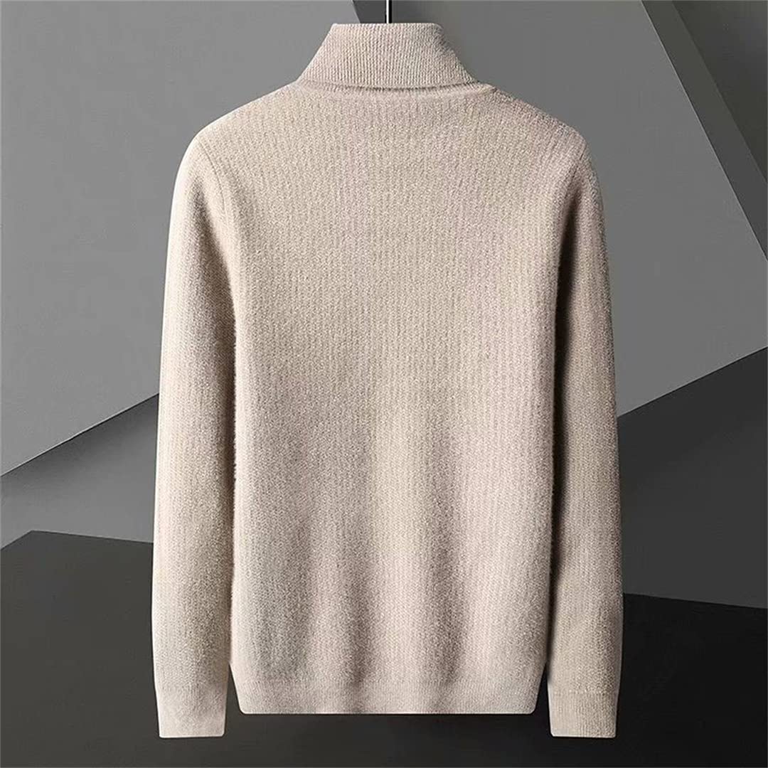 Men's Winter Turtleneck Sweater - Warm High Neck Pullover for Casual Wear
