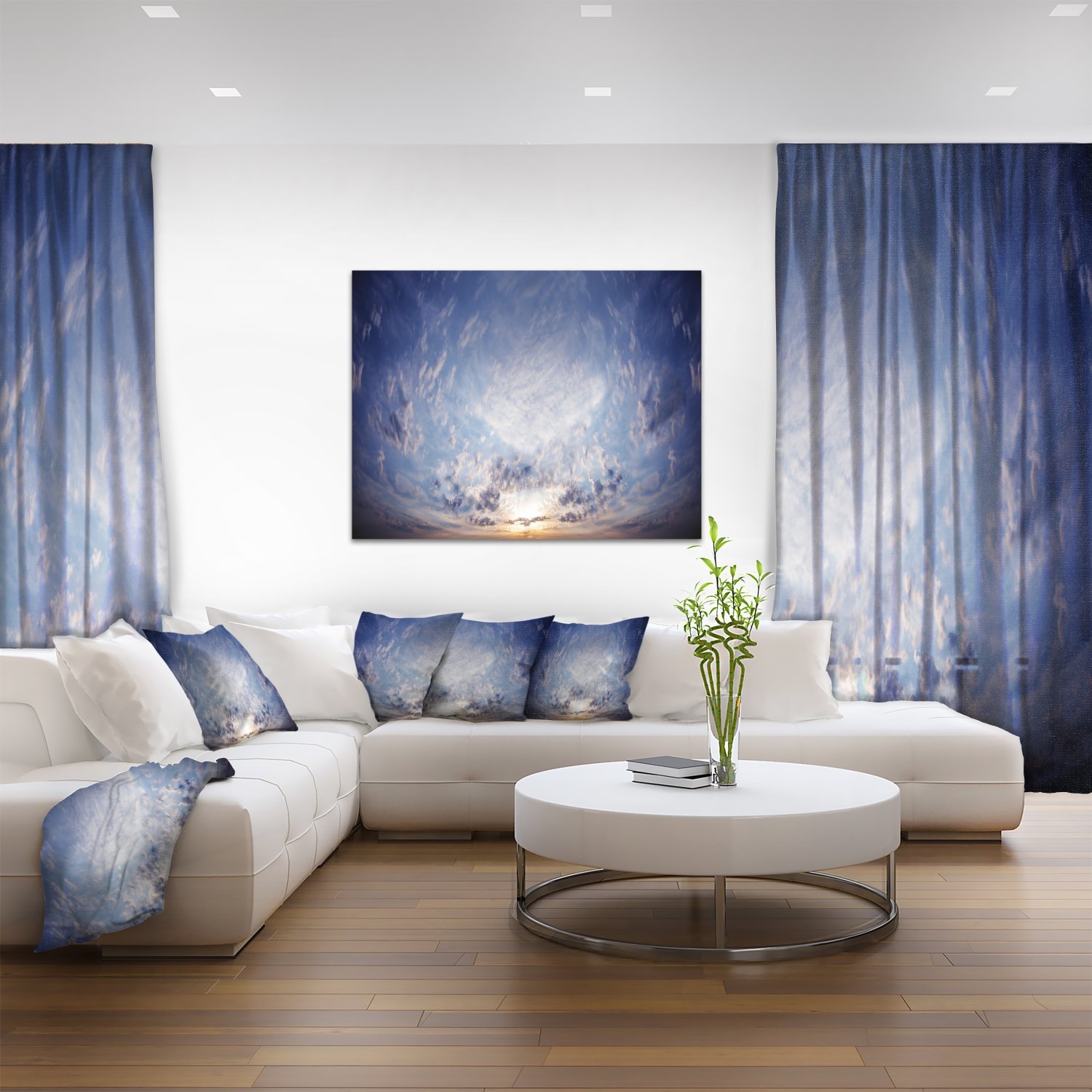 Blue Celestial Landscape Photography Canvas Art Print - Stunning Space Wall Decor for Living Room, Bedroom & Office