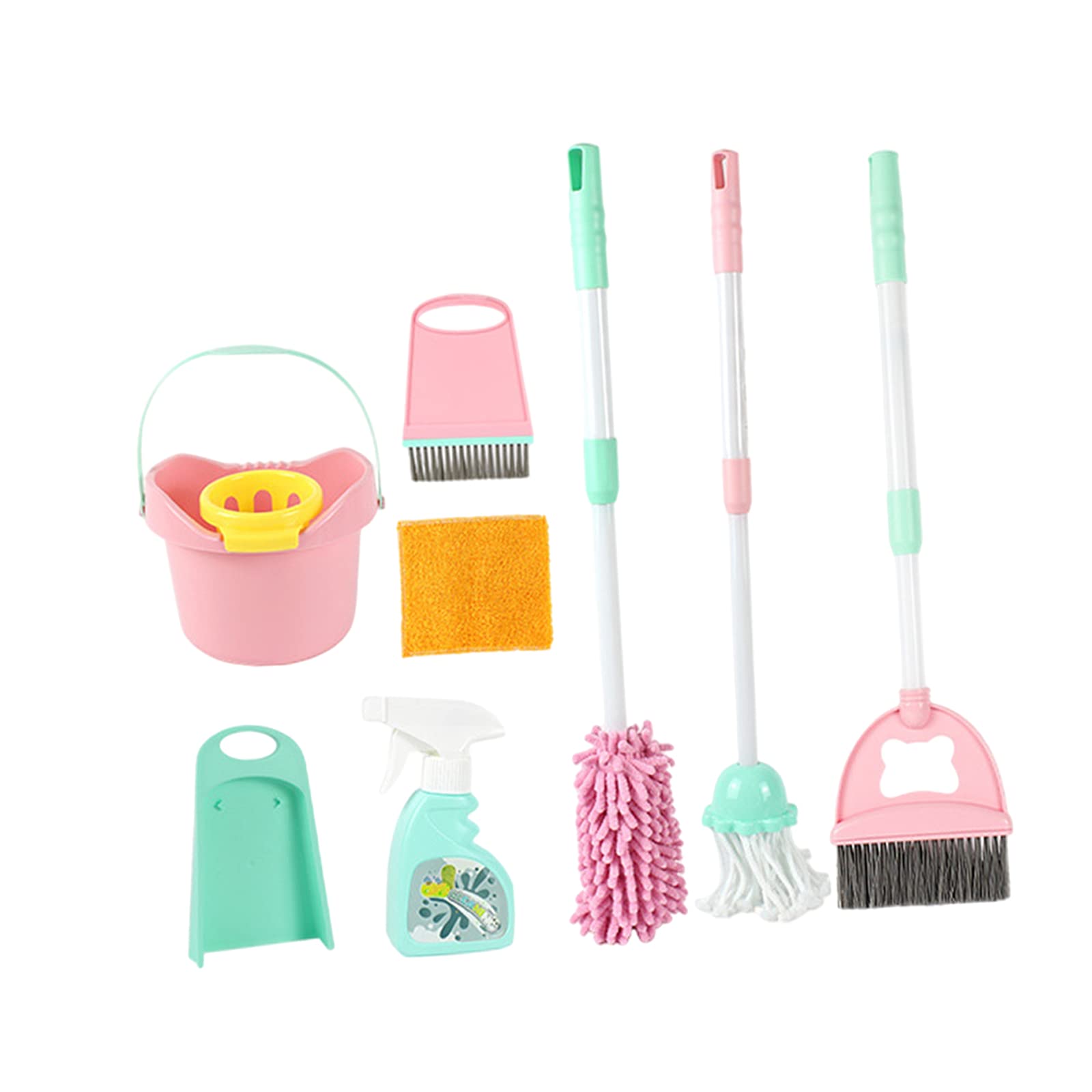 Almencla Kids Cleaning Brush Set with Hanging Stand - Perfect Size for Kitchen, Children & Toddlers - Ideal for Teaching Kids Responsibility & Household Chores
