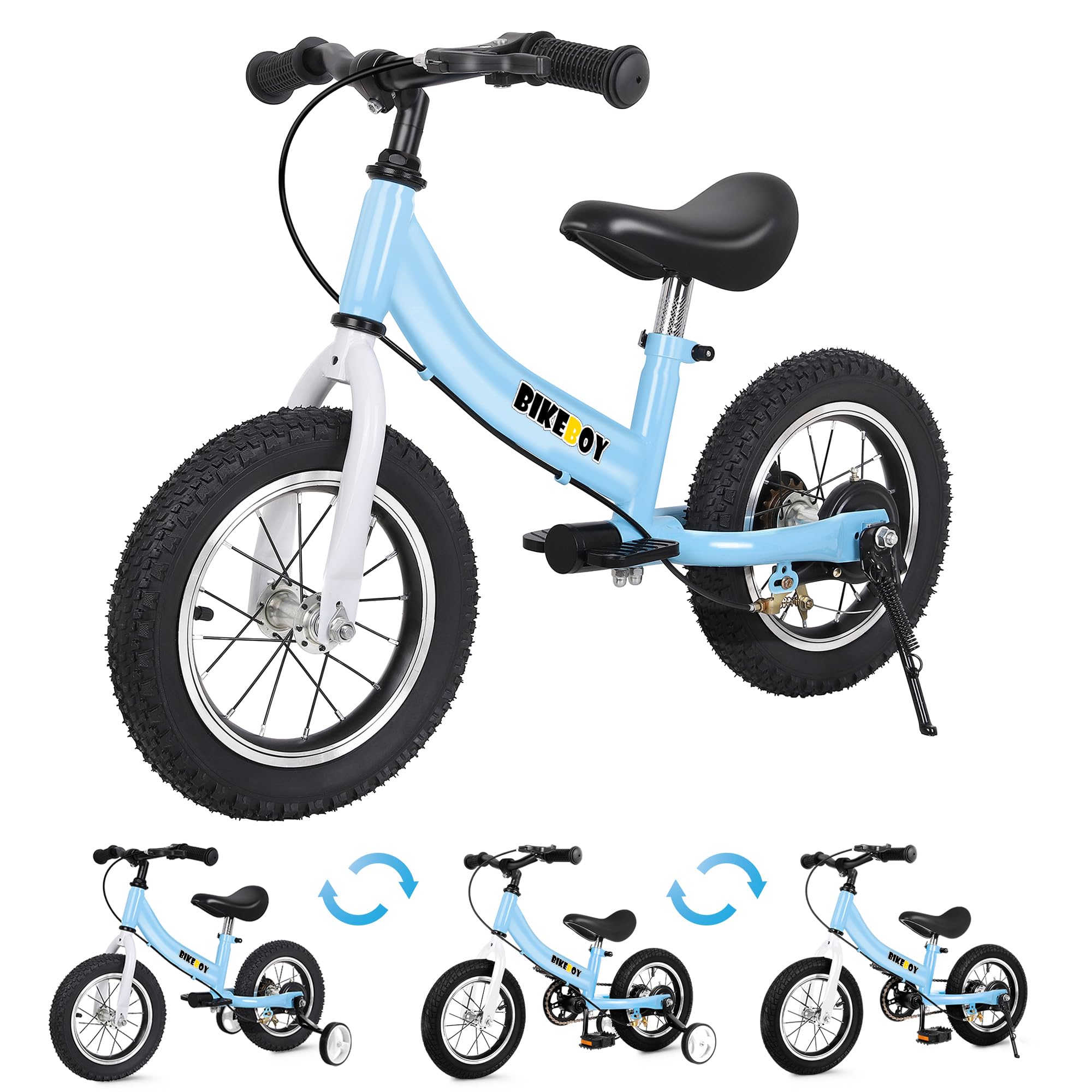 2 in 1 Balance Bike for Kids Ages 2-7 | Convertible Toddler Bike with Training Wheels & Pedals (12/14/16 Inch) - Perfect for Learning to Ride, Backyard Play & Outdoor Adventures