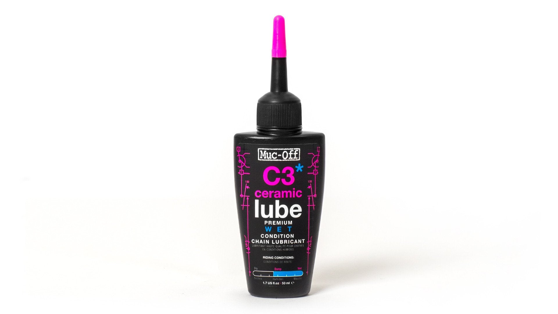 C3 Wet Weather Ceramic Bicycle Chain Lube 120ml - Premium Bike Lubricant for Rainy & Muddy Conditions - Ideal for Mountain Biking, Road Cycling & Commuting in Wet Weather