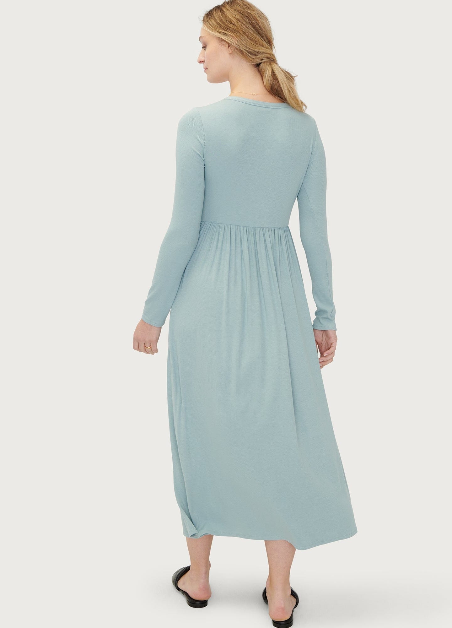 Ultra Soft Ribbed Nursing Dress for Breastfeeding Moms - Comfortable Maternity Wear for Nursing, Lounging & Everyday Use