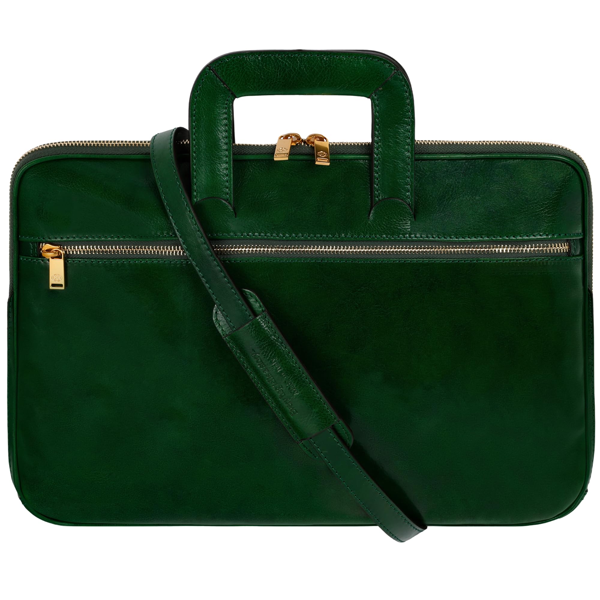 Premium Slim Leather Briefcase for Men & Women - Italian Handmade Durable Laptop Bag - Business & Travel Computer Case - Perfect for Office, Commuting & Professional Meetings