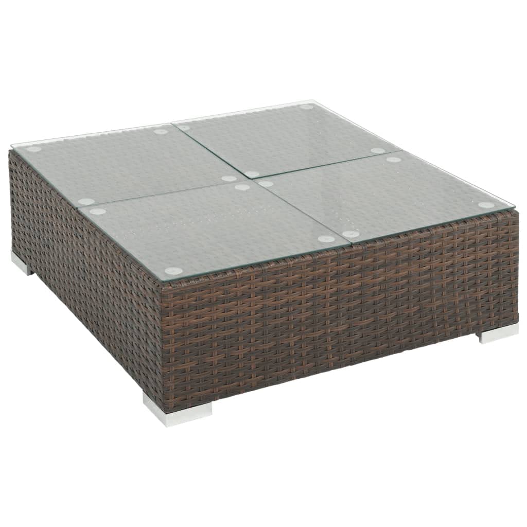 6-Piece Brown Poly Rattan Patio Lounge Set with Cushions - Outdoor Furniture for Garden, Poolside & Backyard (116 lbs)