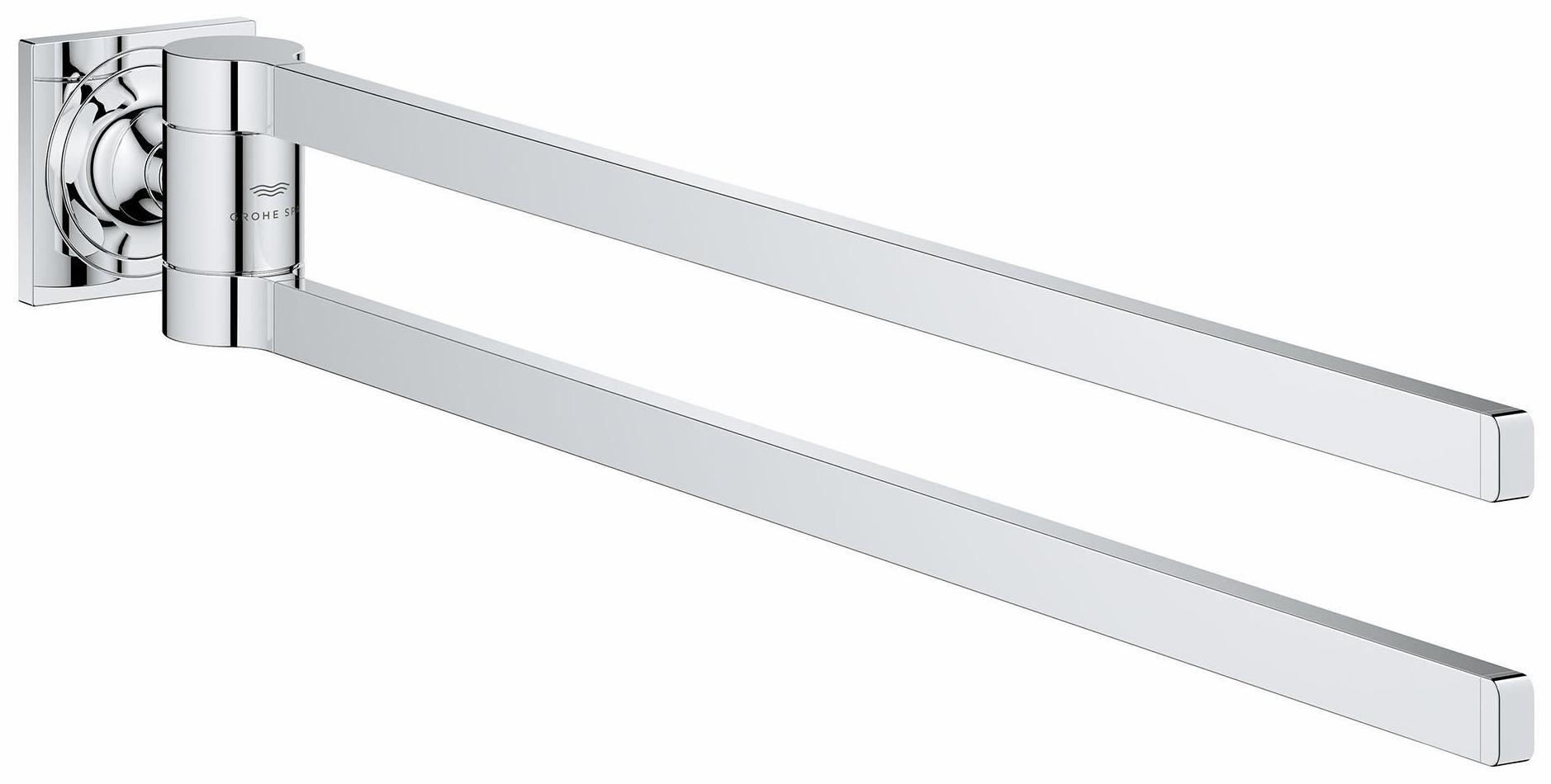 Grohe Allure Double Towel Bar in Chrome (40342001) - Perfect for Modern Bathrooms & Spa-Like Showers