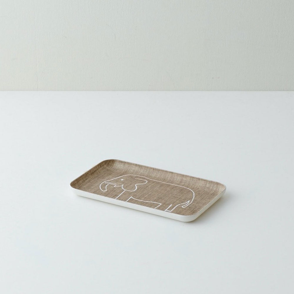 Organic Linen Elephant Tray - Elegant Home Decor for Jewelry, Keys & Essentials | Perfect for Bedroom, Bathroom & Entryway Organization