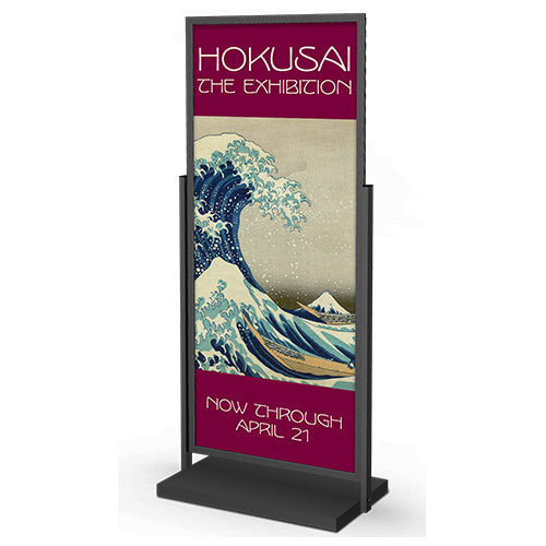 22x56 Large Poster Display Floor Stand - Double-Sided Top Loading Sign Holder for Retail Stores, Events & Exhibitions