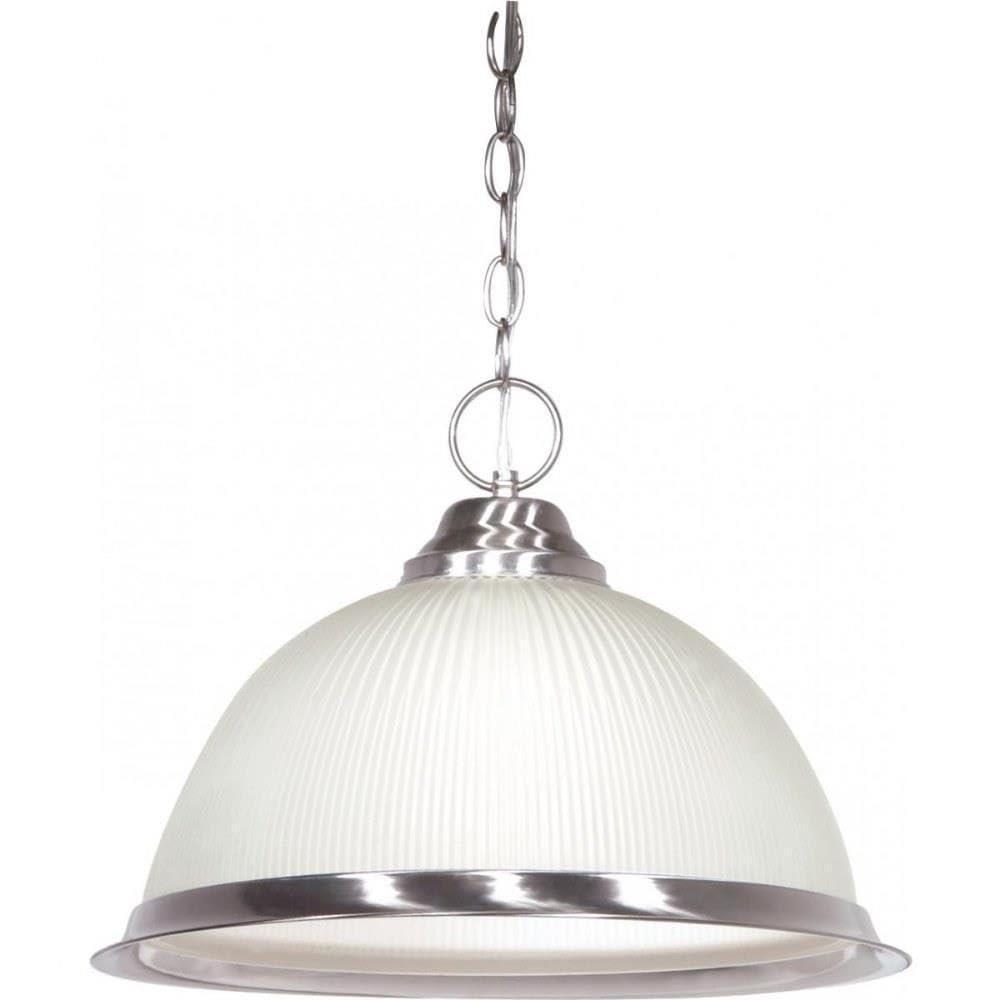 NUVO SF76/691 Single Light Pendant - Polished White, Nickel, Brushed Steel, Silver Finish | Modern Ceiling Light for Dining Room, Kitchen Island, or Entryway
