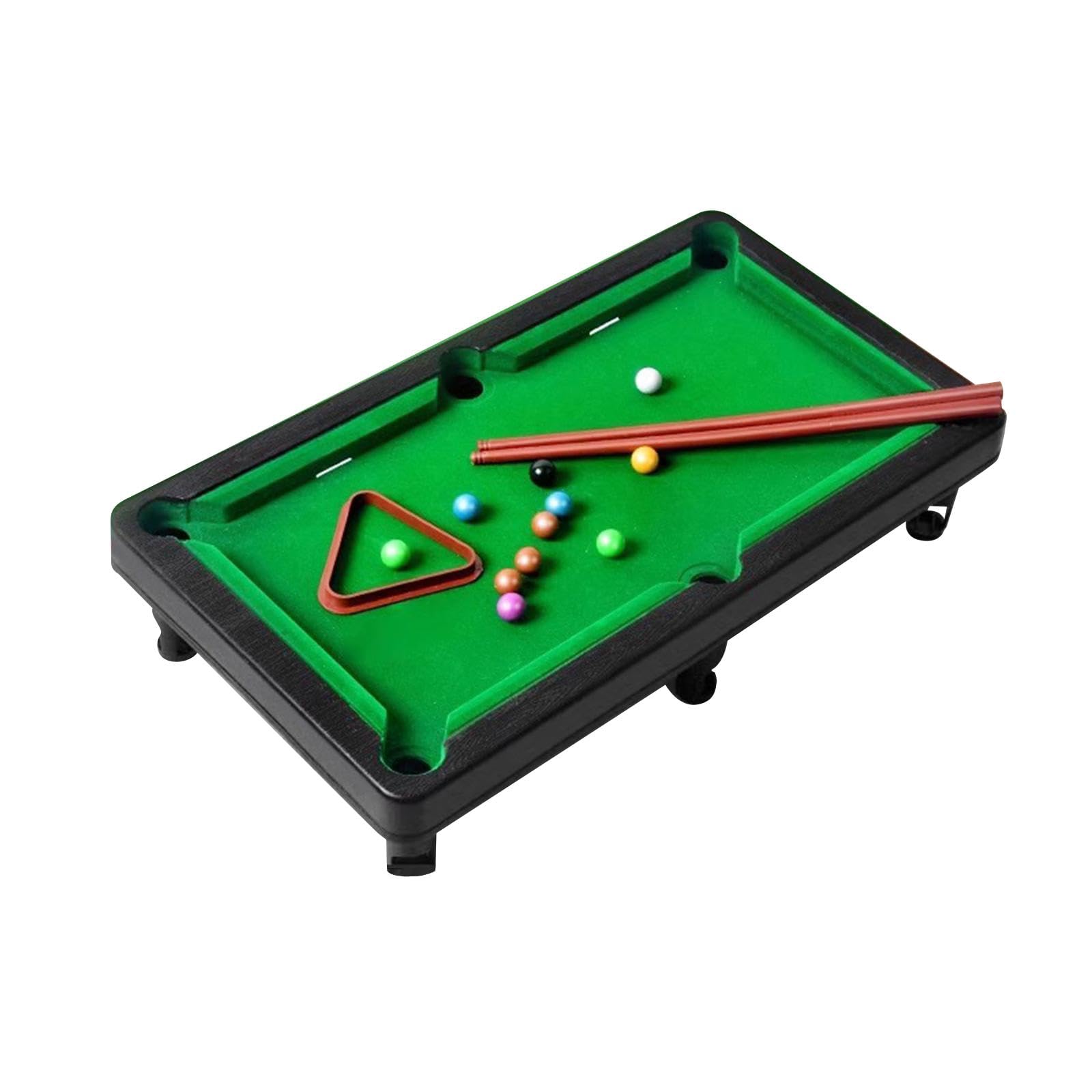 Mini Tabletop Pool Set - Portable Home Billiards Game with Desktop Balls for Friends, Family, Bedroom, Nursery, Office & Party Fun