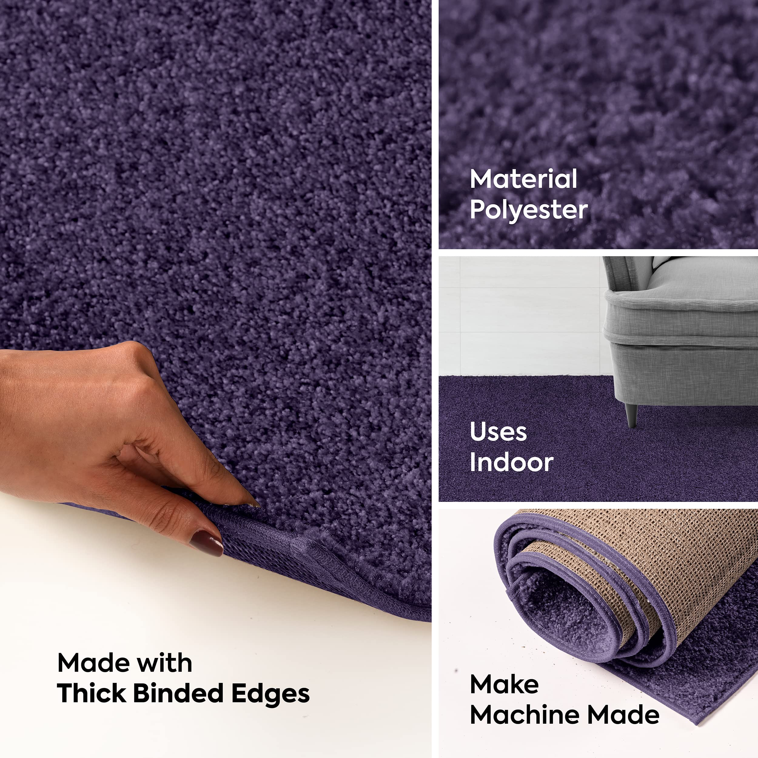 Ambiant Saturn Collection Kids Favorite Area Rugs Purple - 2' x 8' Oval Indoor Stain-Resistant Rug for Living Room, Bedroom, Dining Room | Soft & Durable for Pets & Children | Perfect for Nursery, Playroom & High-Traffic Areas
