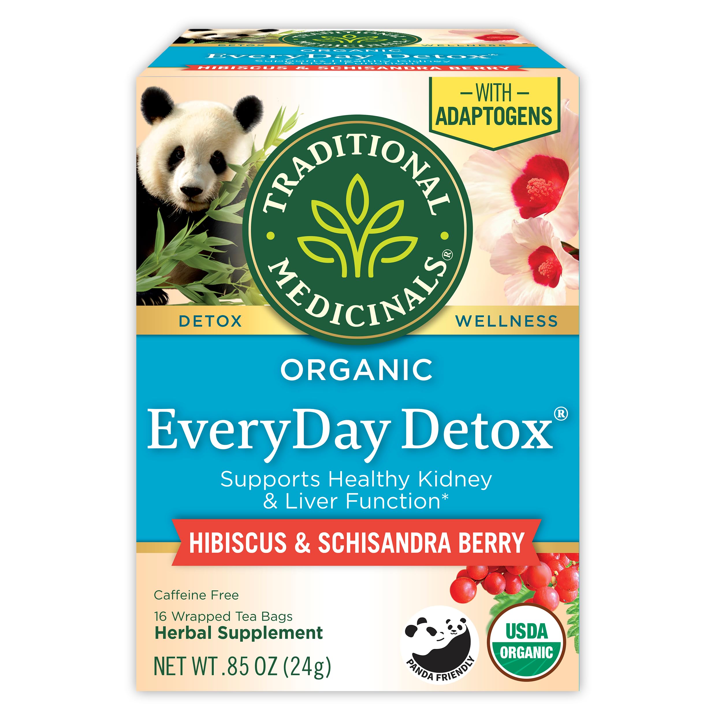 Organic Schisandra Berry Detox Tea by Traditional Medicinals - Supports Liver Health & Natural Cleansing (16 Tea Bags) | Herbal Wellness for Daily Detox & Digestive Support