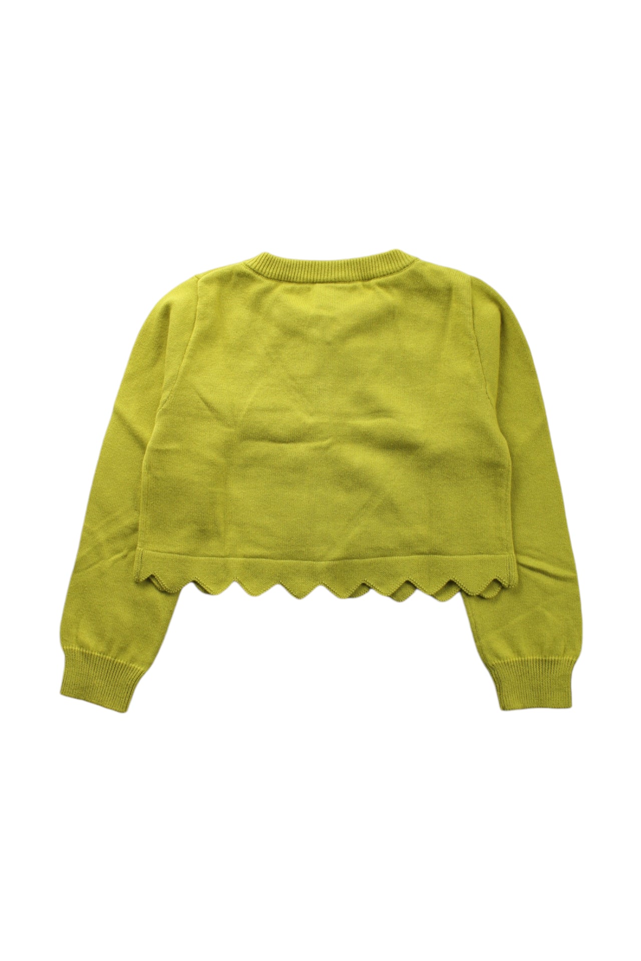 Anna Sui Women's Scalloped Cardigan Sweater - Soft Knit Open Front Long Sleeve Cover Up for Casual Outfits, Office Wear & Date Nights