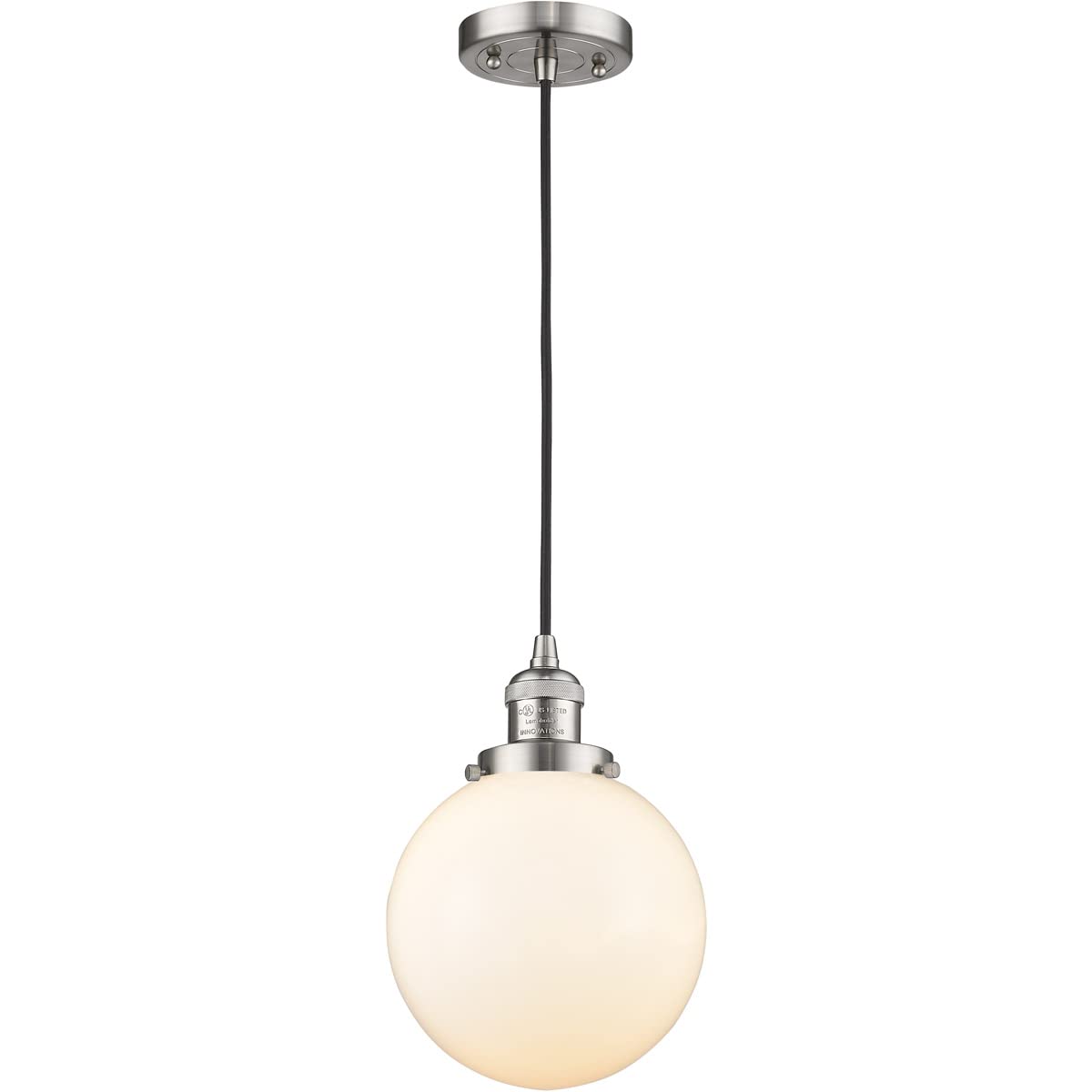Innovations 201C-SN-G201-8-LED Brushed Satin Nickel Mini Pendant Light - Modern LED Lighting for Kitchen Island, Dining Room & Bedroom Decor