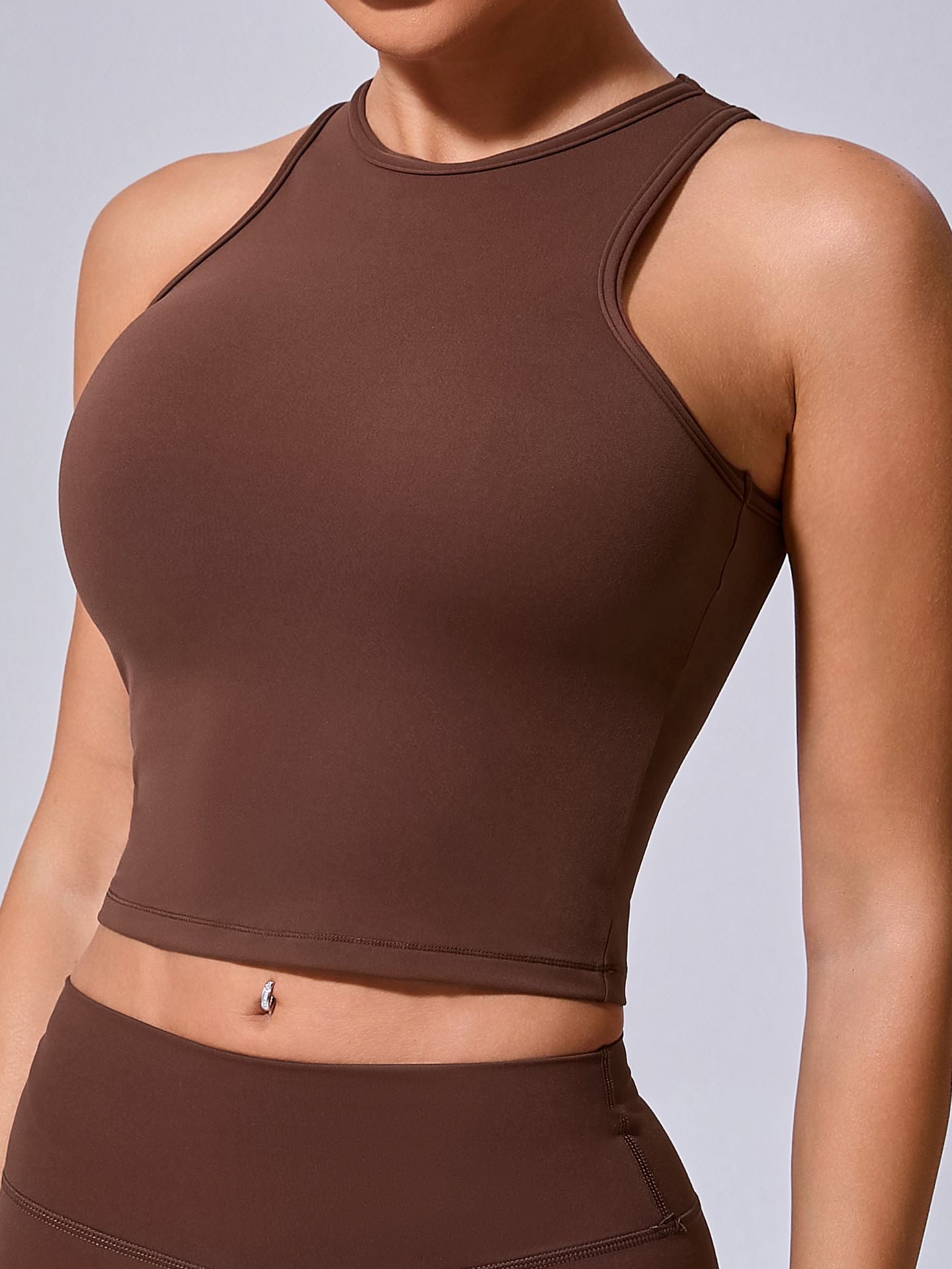 ZASUWA Women's Solid Color Quick Dry Elastic Sports Bras - High Support Workout, Running, Yoga & Gym Activewear