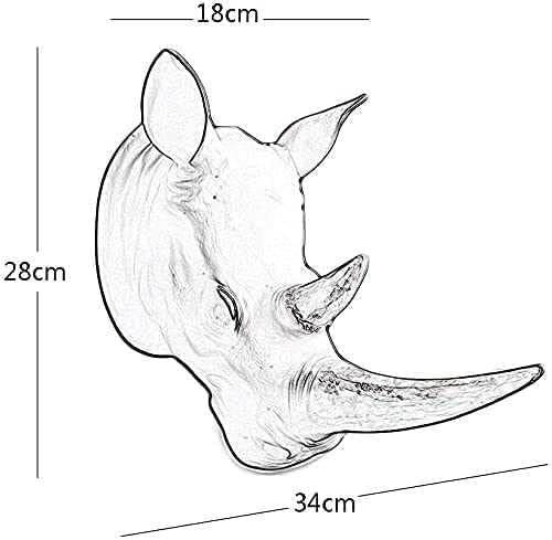 Handmade Bronze Rhino Wall Sculpture - Farmhouse Decor for Home, Kitchen, Dining Room, Bedroom & Living Room | Unique Wall Art Statue for Rustic & Modern Interior Design