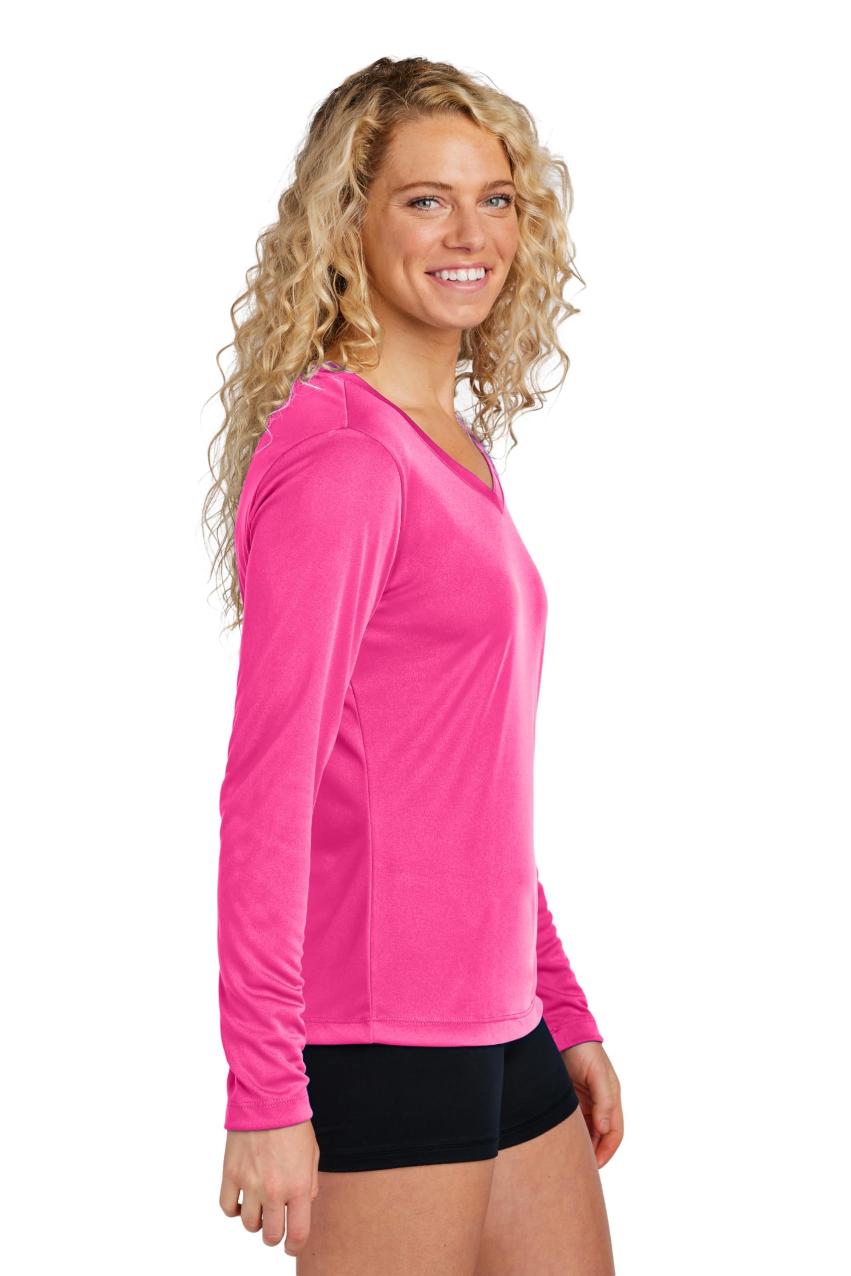 Women's Long Sleeve V-Neck Workout Tops - Gym & Yoga Shirts for Active Women