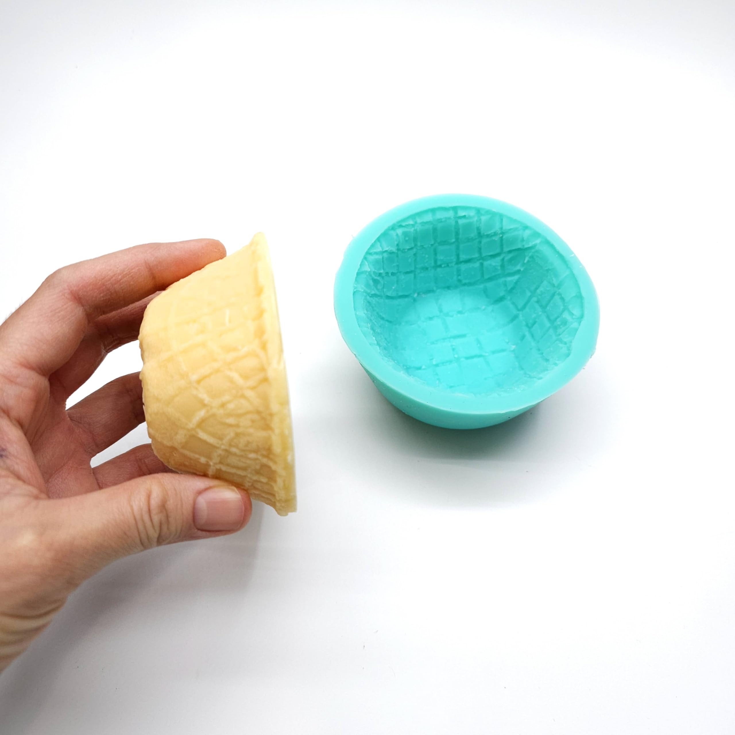 Waffle Bowl Cone Mold - Silicone Ice Cream Cone & Cookie Maker for Baking, Soap, Candle, Wax & Resin Crafts | Perfect for DIY Desserts, Party Treats & Handmade Gifts