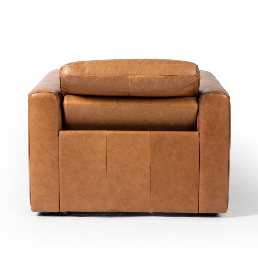 Tillery Power Recliner Accent Chair - Sonoma Butterscotch Leather Living Room Chair with USB Charging | Perfect for Home Theater, Gaming & Relaxation