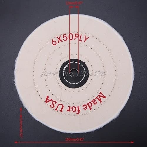 3/4/5/6/7/8 Inch Cloth Buffing Wheel for Grinder - Wood, Metal & Jewelry Polishing Tool (Q84D, 6