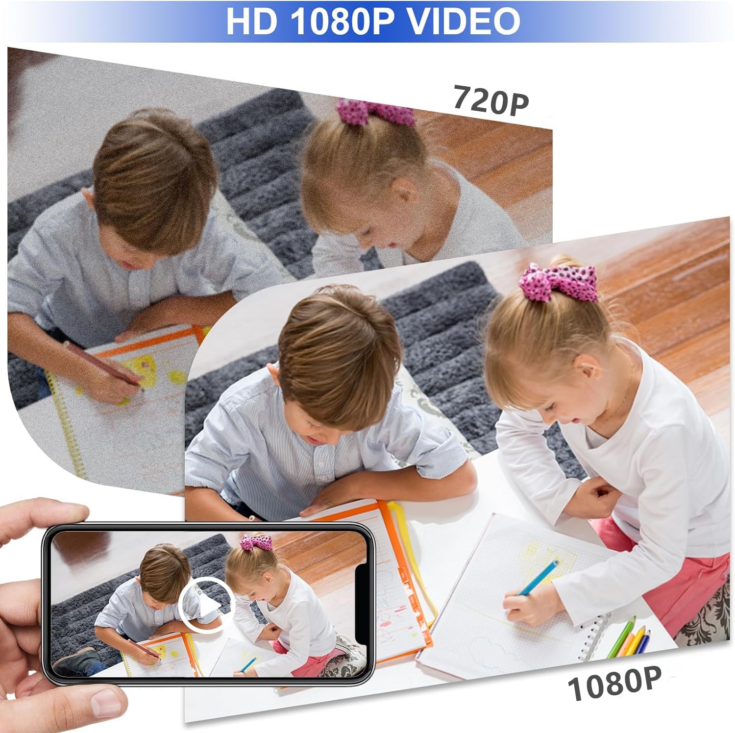Hidden Smoke Detector Camera - 1080P HD WiFi Wireless Mini Spy Camera with Night Vision & Motion Detection for Home Security | Indoor Surveillance for Baby Monitor, Nanny Cam, Office Safety
