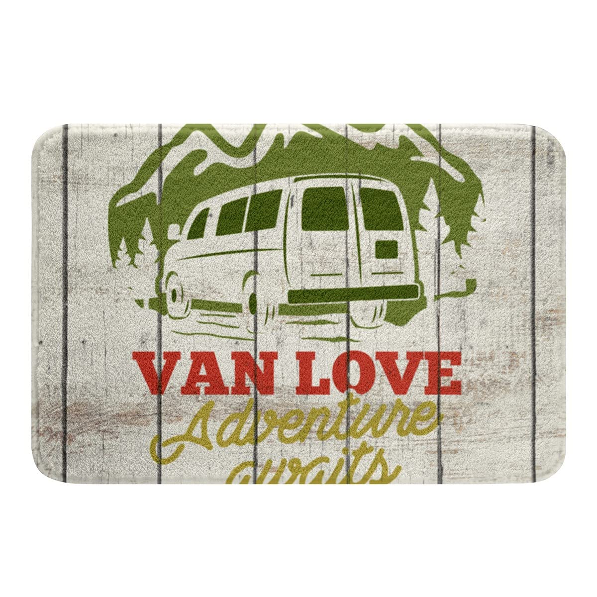 Non-Slip Happy Camping Theme Bathroom Rugs - 20