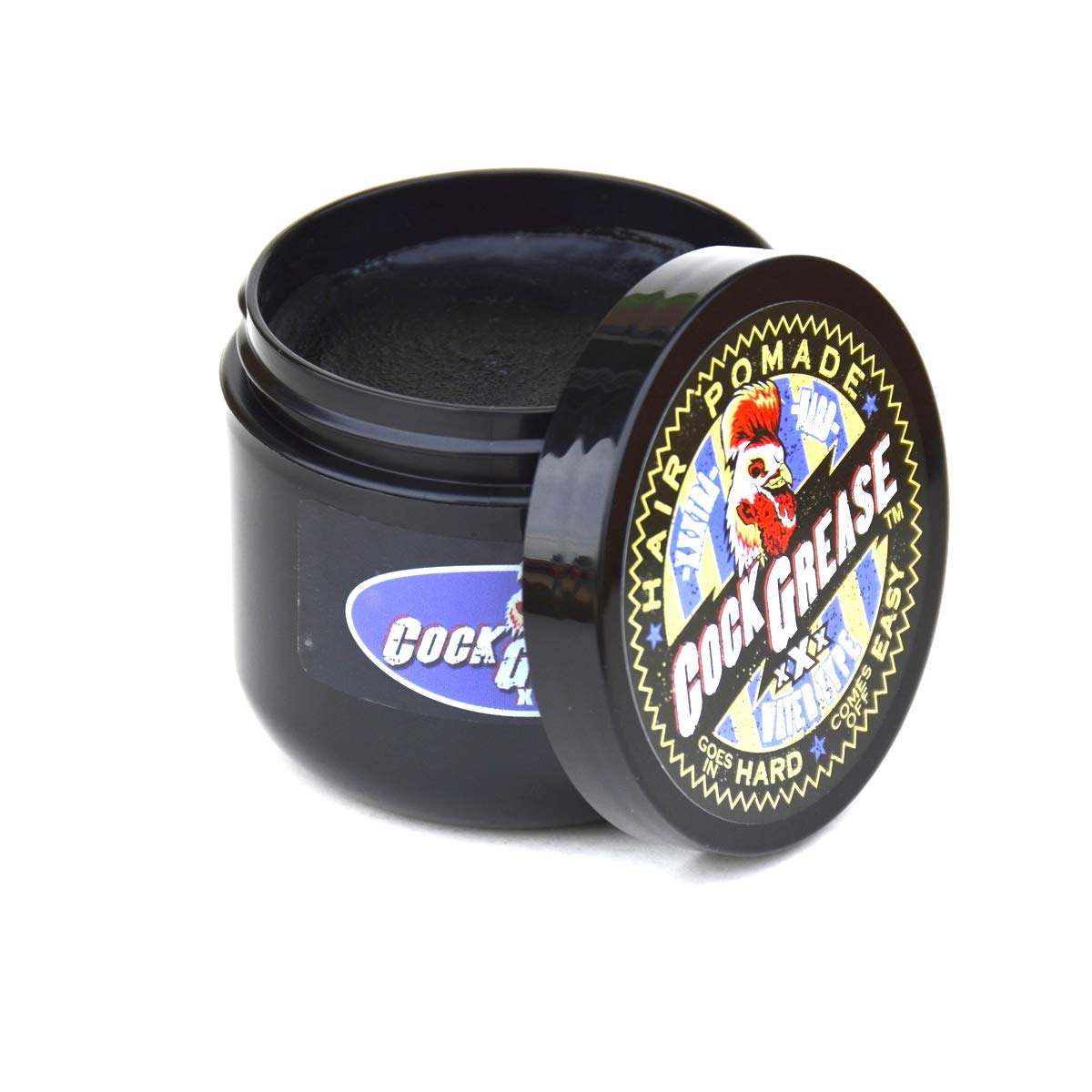 COCK GREASE Water-Based Hair Pomade - XXXTRA Hard Hold, Easy Wash Out - 3.9 oz/110g for Men's Styling - Perfect for Slick Back, Pompadour & Classic Hairstyles