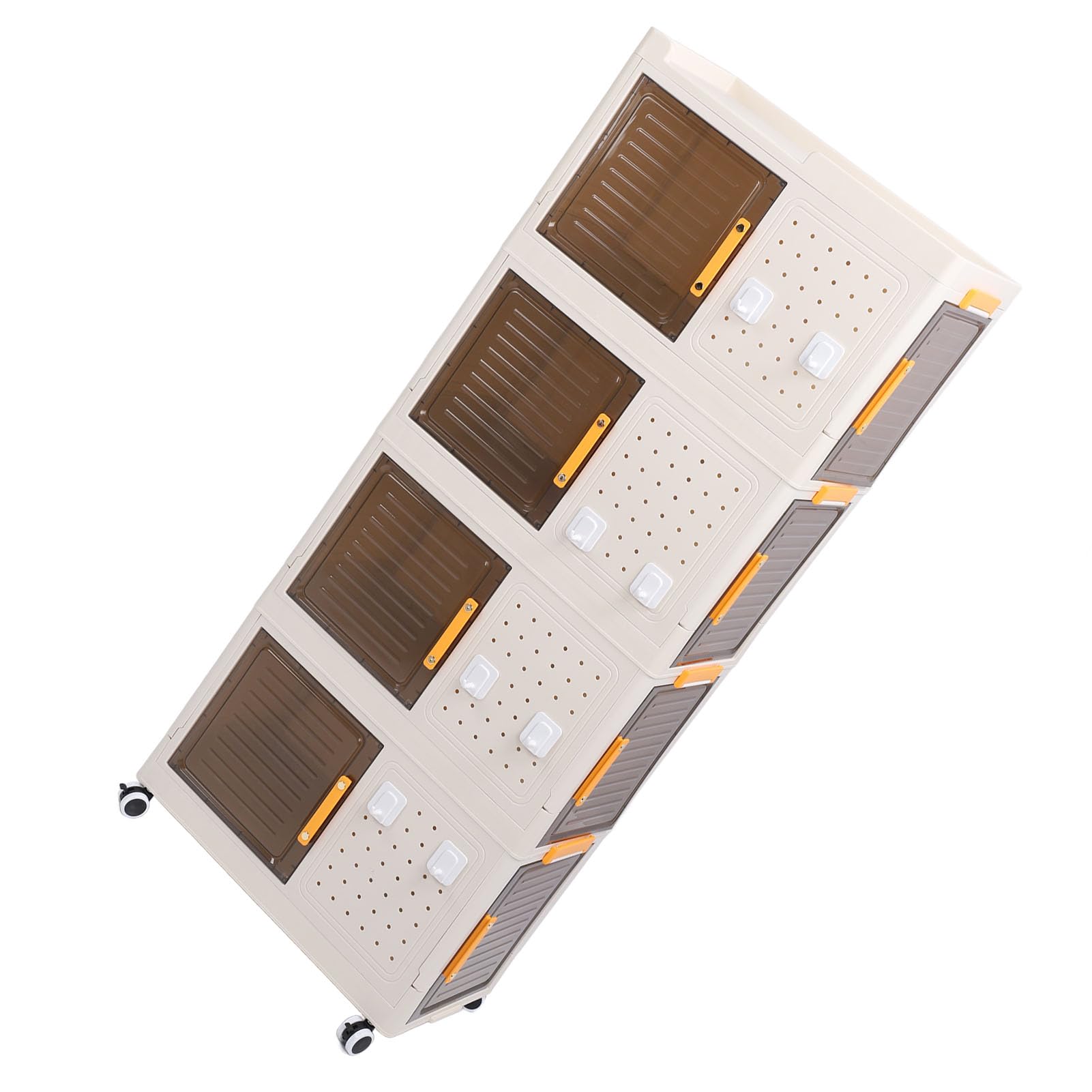 Stackable Foldable Transparent PP Storage Containers - 4 Tier Closet Organizer Box for Books, Snacks & School Supplies | Perfect for Dorm Room, Office & Home Organization