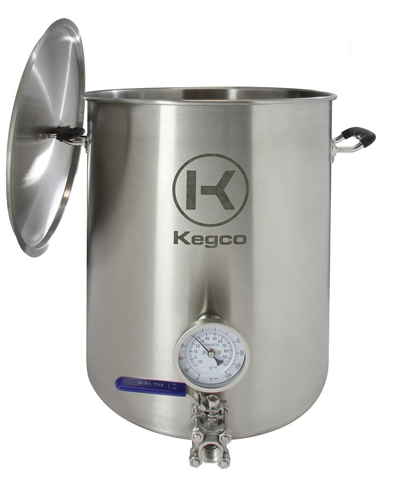 Kegco 3PXBK8-T3 8 Gallon Stainless Steel Brew Kettle for Homebrewing Beer, Wort Boiling & Craft Brewing - Perfect for Home Brewers & Small Batch Beer Making