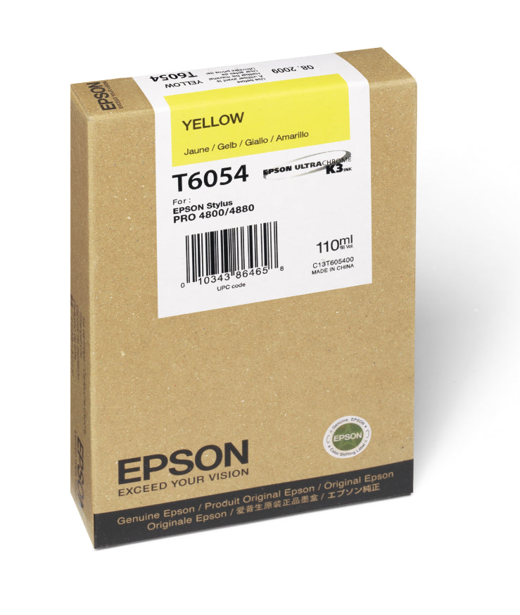 Epson T605400 4880/4800 Ultrachrome HDR Yellow Ink Cartridge - 110ml High-Quality Printer Ink for Professional Photo Printing & Graphic Design