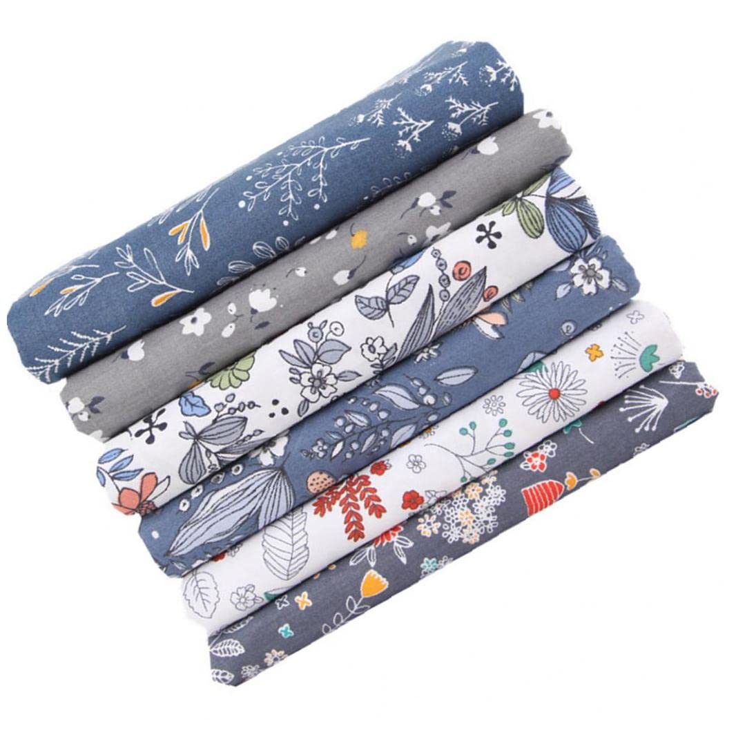 6-Piece Handicraft Patchwork Fabric Bundle for Sewing & Quilting - Premium Cotton DIY Floral Cloth - Perfect for Quilts, Home Decor, and Craft Projects