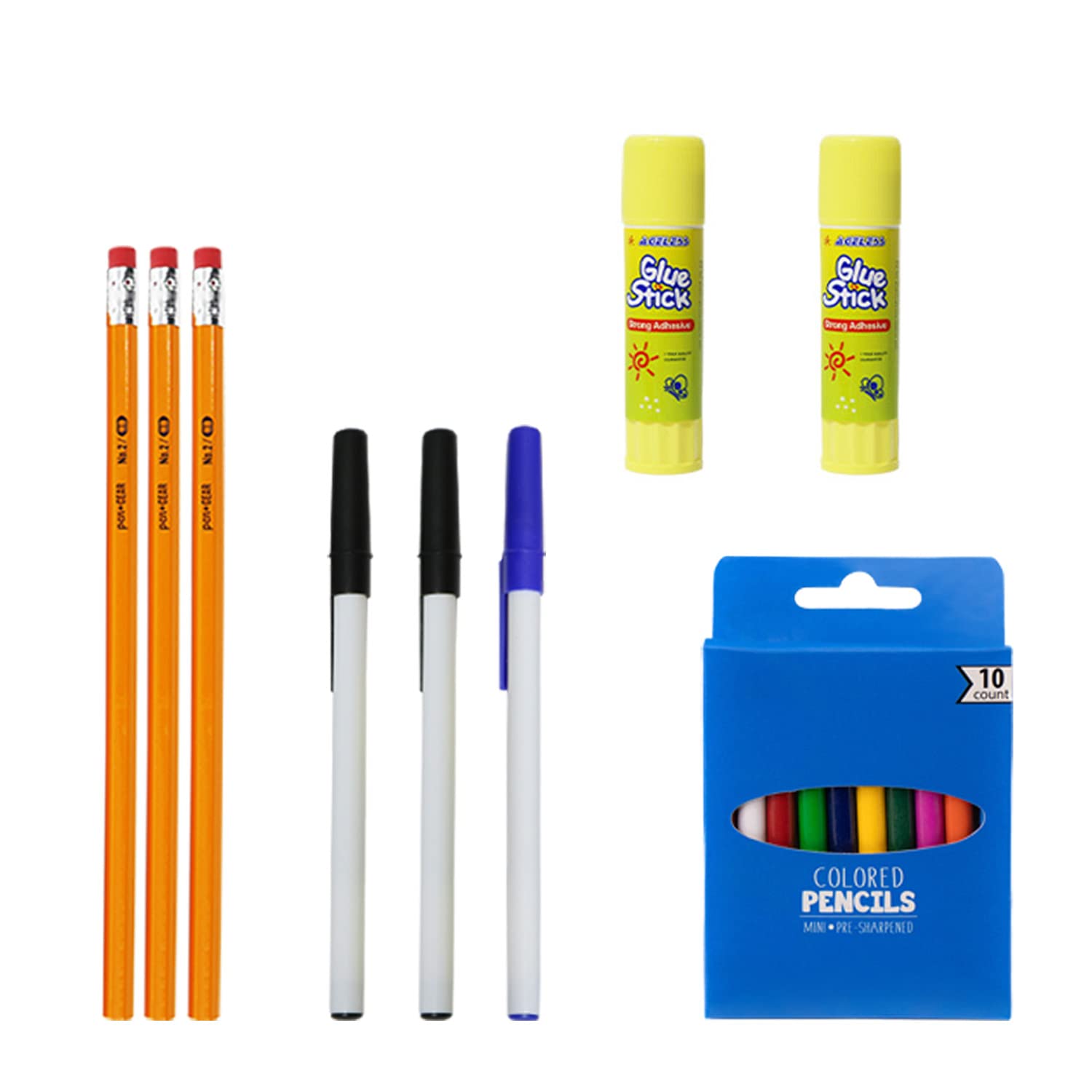 34-Piece Bulk School Supplies Kit - Includes Pens, Pencils, Crayons & More - 24-Pack Value Set for Elementary, Middle & High School Students - Perfect for Classroom, Homeschooling & Back-to-School Essentials
