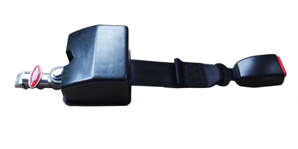 Wheelchair Tie Down System - Automatic Retractor Lap & Shoulder Belt with Male Plug Connector for L-Track | Secure Mobility Transport for Vehicles & Wheelchair Vans