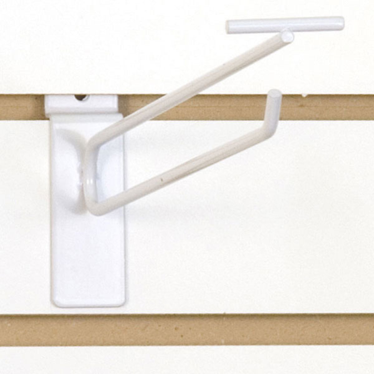 10 Pack White Slatwall Scanner Hooks - Heavy Duty Retail Display Hooks for Organizing Stores, Garages & Warehouses (100/Carton)