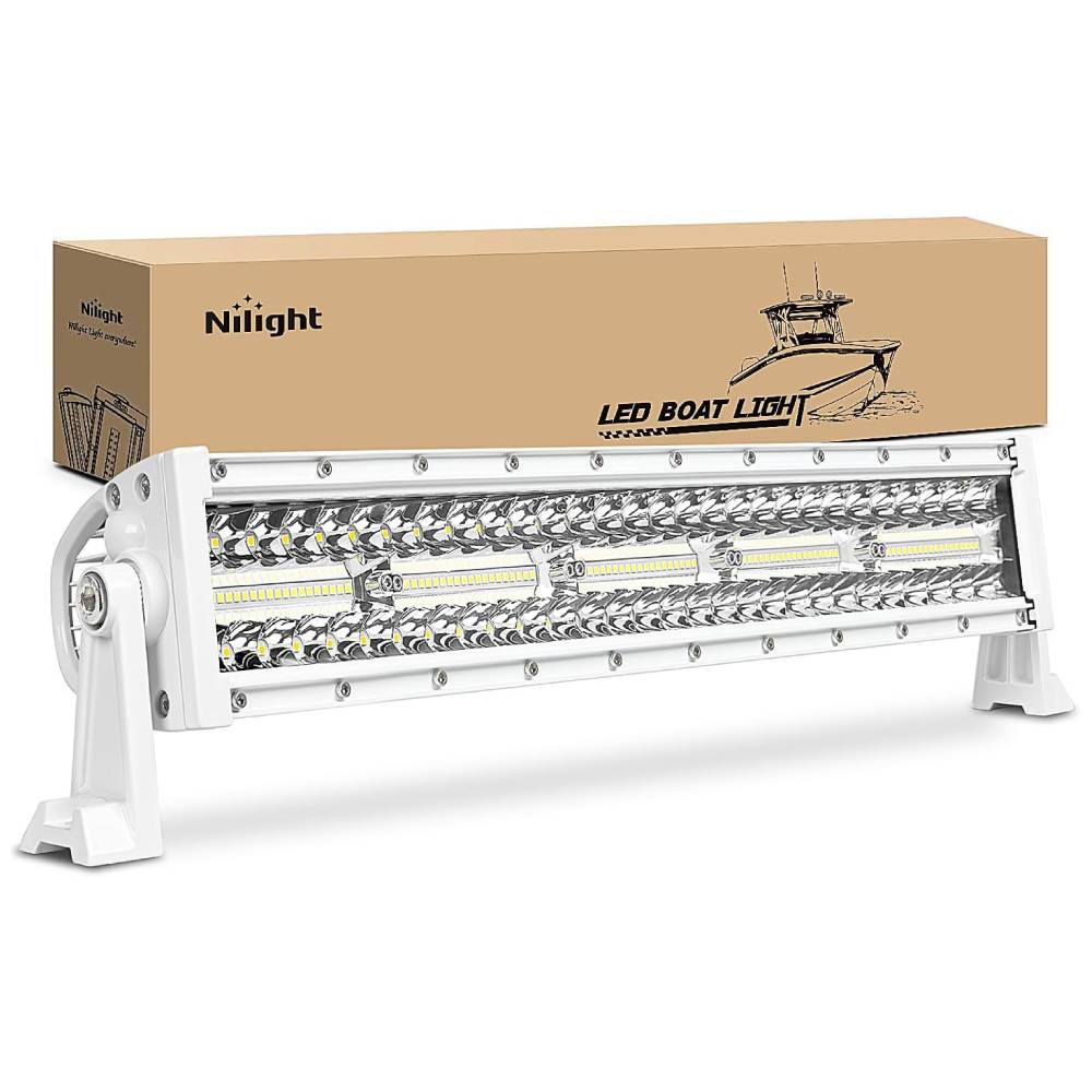 22 Inch 480W LED Light Bar - Spot Flood Combo with White Housing - Perfect for Off-Road Trucks, ATVs, Boats & Emergency Vehicles