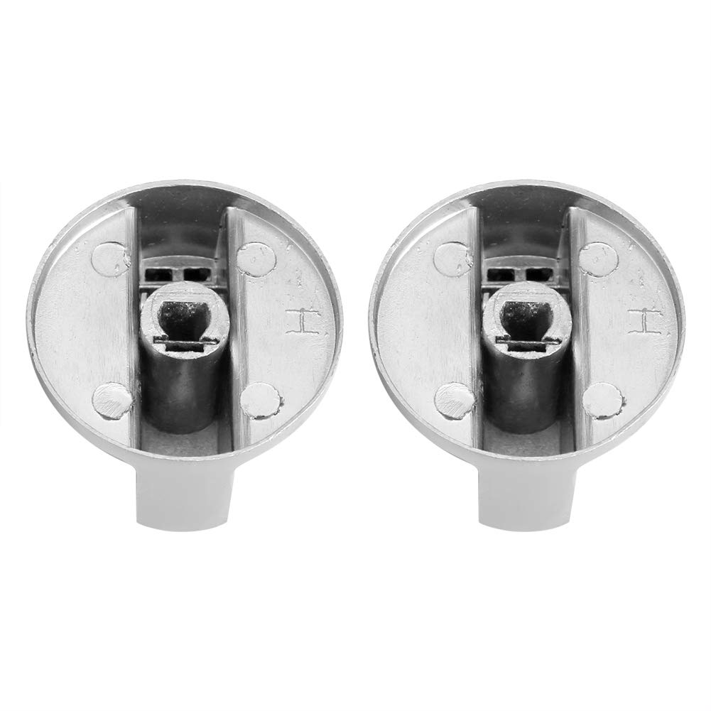 2Pcs 6mm Zinc Alloy Gas Stove Knobs - Silver Minimalist Style Replacement Control Knobs for Kitchen Cooker, Oven & Cooktop - Perfect for Home Kitchen Upgrade & Appliance Repair