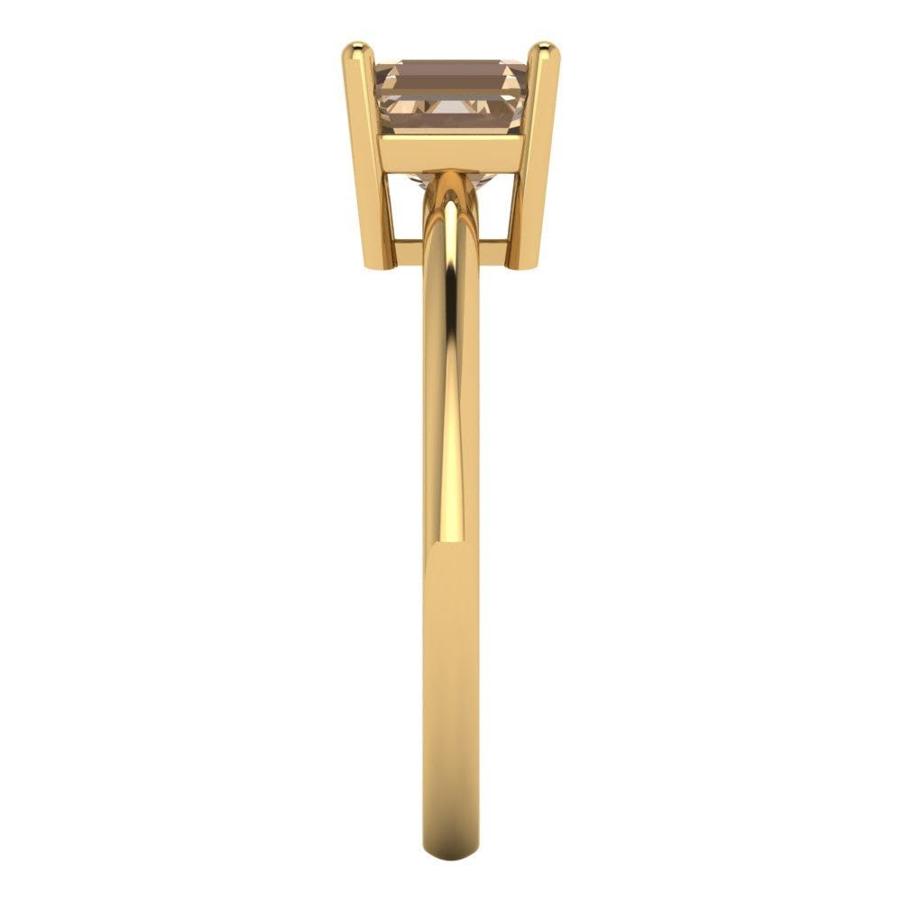 1.0 ct Asscher Cut Yellow Moissanite Engagement Ring - 14k Yellow Gold Solitaire Bridal Wedding Ring for Women | Anniversary Gift, Proposal Jewelry, Special Occasion Present