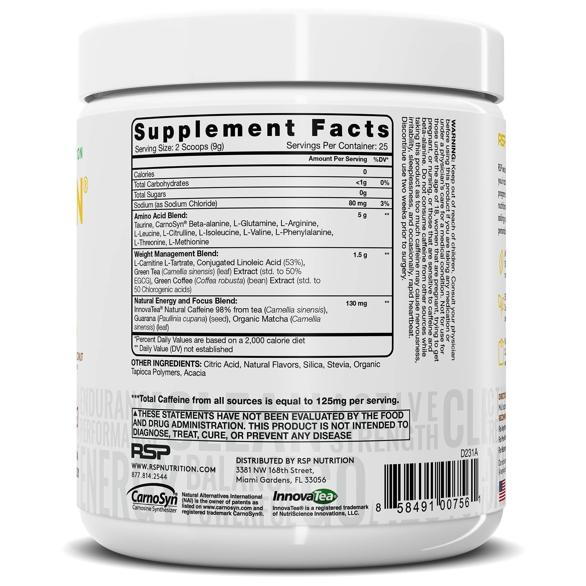 RSP NUTRITION Vegan AminoLean Pre Workout Energy Supplement - Pineapple Coconut Flavor (25 Servings) & TrueFit Protein Powder - Chocolate (2 LB) | Boost Performance & Muscle Recovery for Gym & Fitness Enthusiasts