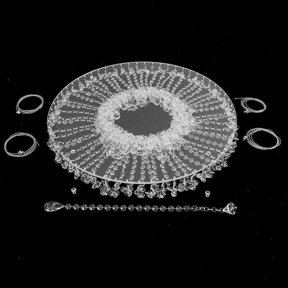 Elegant Crystal Chandelier Cake Stand with Pendants & Beads - Acrylic Wedding Cake Holder for Birthday Parties, Events & Cupcake Displays - Perfect for Romantic Weddings, Anniversary Celebrations & Dessert Tables